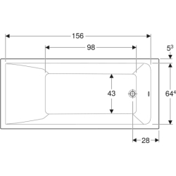 SELNOVA SQUARE wanna prostokątna 170x75 cm GEBERIT 554.385.01.1