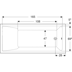 SELNOVA SQUARE wanna prostokątna 180x80 cm GEBERIT 554.386.01.1