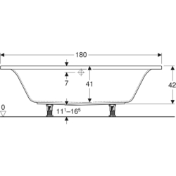 SELNOVA SQUARE wanna prostokątna Duo 180x80 cm GEBERIT 554.387.01.1