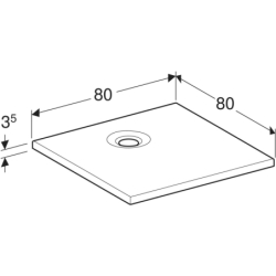 Brodzik kwadratowy Nemea 80x80 cm, biały GEBERIT 550.570.00.1