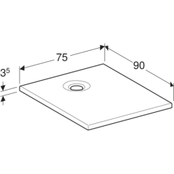 Brodzik prostokątny Nemea 90x75 cm, biały GEBERIT 550.572.00.1