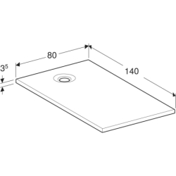 Brodzik prostokątny Nemea 140x80 cm, biały GEBERIT 550.577.00.1