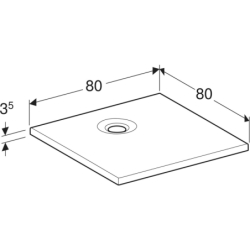 Brodzik kwadratowy Nemea 80x80 cm, biały matowy GEBERIT 550.590.00.1