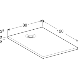 Brodzik prostokątny Nemea 120x80 cm, biały matowy GEBERIT 550.595.00.1