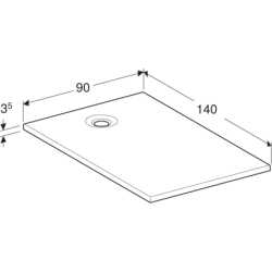 Brodzik prostokątny Nemea 140x90 cm, biały matowy GEBERIT 550.598.00.1