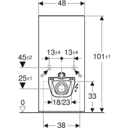 Moduł sanitarny Monolith Plus do WC wiszącego, H101, imitacja betonu, boki czarne GEBERIT 131.221.00.7