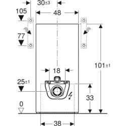 Moduł sanitarny Monolith Plus do WC wiszącego, H101, imitacja betonu GEBERIT 131.222.JV.7