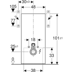Moduł sanitarny Monolith Plus do WC wiszącego, H101, biały GEBERIT 131.222.SI.7