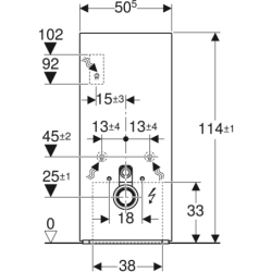 Moduł sanitarny Monolith Plus do WC wiszącego, H114, biały GEBERIT 131.231.SI.7
