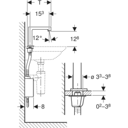 Bateria umyw. Brenta, stojąca, generatorowa, z natynk. skrzynią funkcji, bez mieszacza, stal nierdzewna GEBERIT 116.175.SN.1