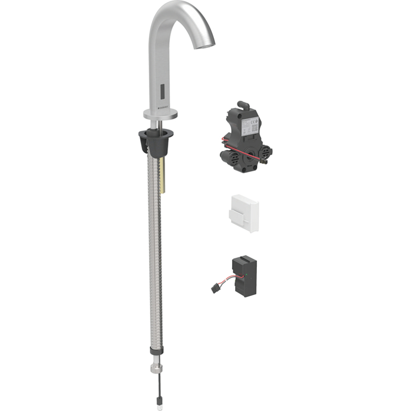 Bateria umyw. Piave, stojąca, zasilanie AC, do podtynk. skrzyni funkcji, z mieszaczem, stal nierdzewna GEBERIT 116.182.SN.1