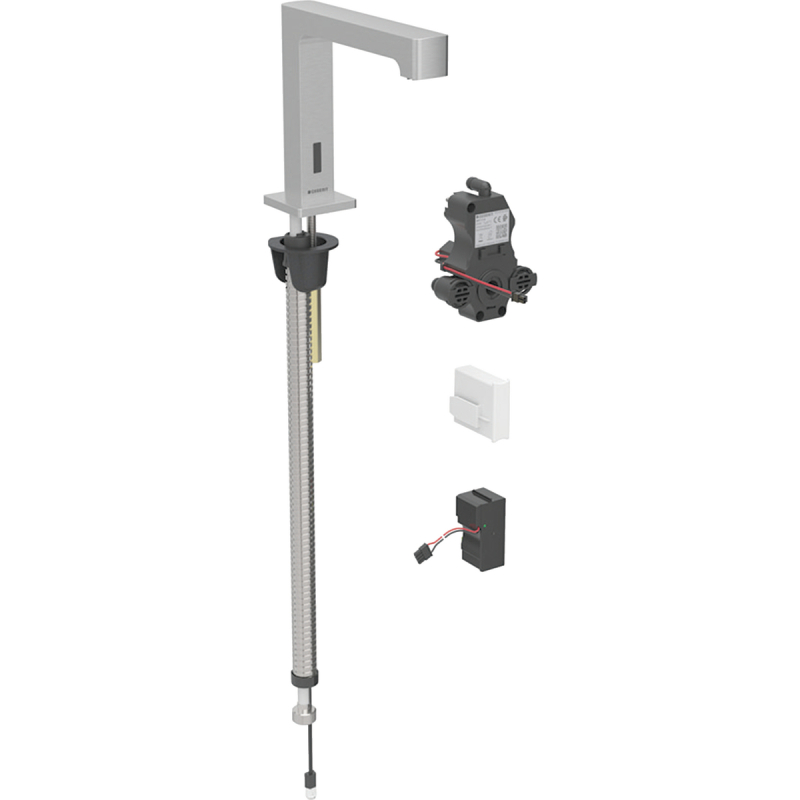 Bateria umyw. Brenta, stojąca, zasilanie AC, do podtynk. skrzyni funkcji, bez mieszacza, stal nierdzewna GEBERIT 116.191.SN.1