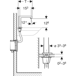 Bateria umywalkowa Brenta, stojąca, zasilanie AC, do podtynk. skrzyni funkcji, z termostatem, czarny mat GEBERIT 116.197.14.1