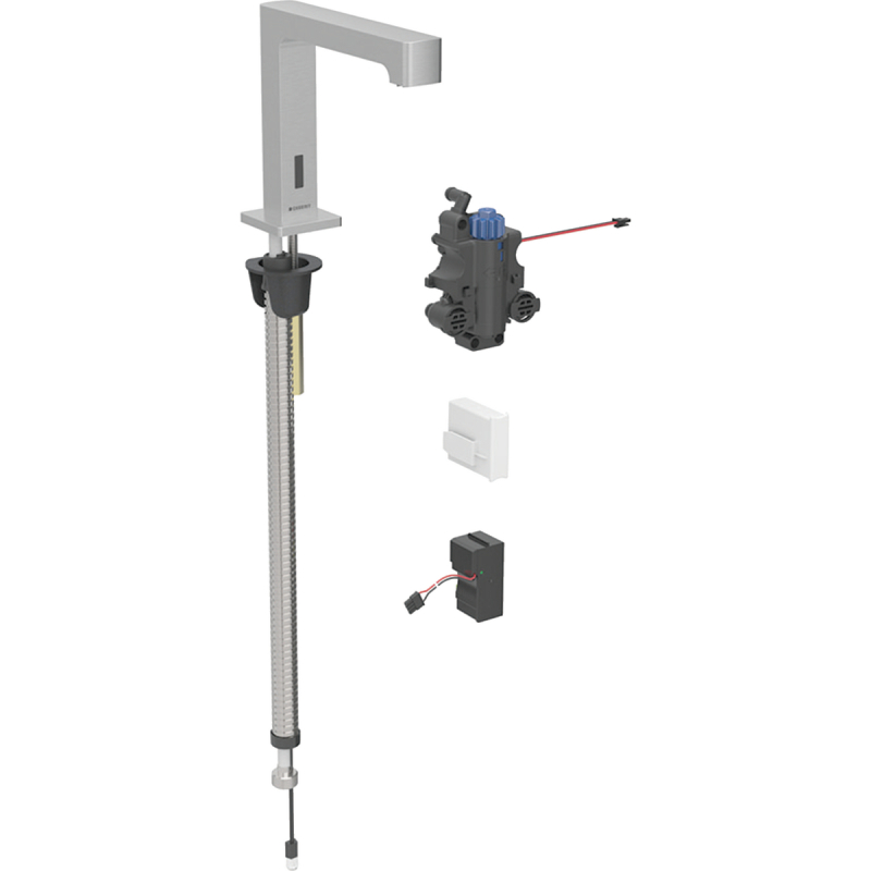 Bateria umyw. Brenta, stojąca, zasilanie AC, do podtynk. skrzyni funkcji, z termostatem, stal nierdzewna GEBERIT 116.197.SN.1