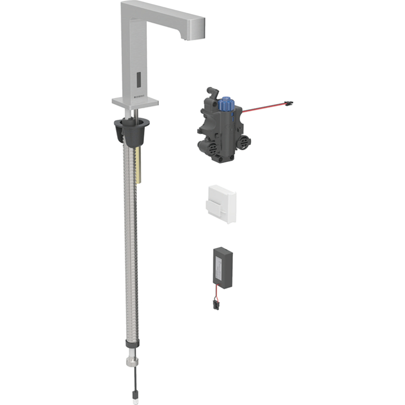 Bateria umyw. Brenta, stojąca, na baterie, do podtynk. skrzyni funkcji, z termostatem, stal nierdzewna GEBERIT 116.198.SN.1