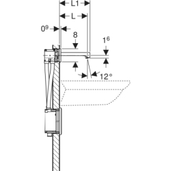 Bateria umyw. Brenta, ścienna, zasilanie AC, do skrzynki podtynk., z termostatem, L17cm, stal nierdzewna GEBERIT 116.277.SN.1