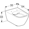 Smyle Square Wisząca miska WC, lejowa, B35cm, H33cm, T54cm, ukryte mocowania, Rimfree, KeraTect GEBERIT 500.208.01.8