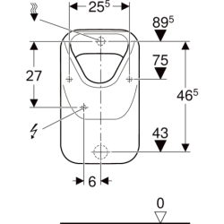 Alivio Pisuar, B34cm, H57cm, T34cm, dopływ z tyłu, odpływ do tyłu lub w dół GEBERIT 238100000
