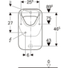 Alivio Pisuar, B34cm, H57cm, T34cm, dopływ z tyłu, odpływ do tyłu lub w dół GEBERIT 238100000