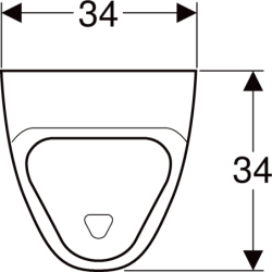 Alivio Pisuar, B34cm, H57cm, T34cm, dopływ z tyłu, odpływ do tyłu lub w dół GEBERIT 238100000