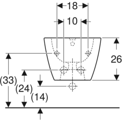 Smyle Square Bidet wiszący, B35cm, H26cm, T54 cm, z przelewem, z otworem na baterię, KeraTect GEBERIT 500.209.01.8