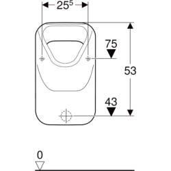 Alivio Pisuar, B34cm, H57cm, T34cm, dopływ u góry, odpływ do tyłu lub w dół GEBERIT 238150000