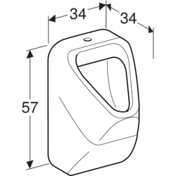 Alivio Pisuar, B34cm, H57cm, T34cm, dopływ u góry, odpływ do tyłu lub w dół GEBERIT 238150000