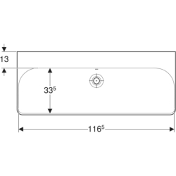 Smyle Square Umywalka, B120cm, H16.5cm, T48cm, z przelewem, bez otworu na baterię, KeraTect GEBERIT 500.225.01.8