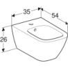 Smyle Square Bidet wiszący, B35cm, H26cm, T54 cm, z przelewem, z otworem na baterię GEBERIT 500.209.01.1