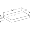 Smyle Square Umywalka, B75cm, H16.5cm, T48cm, z przelewem, bez otworu na baterię GEBERIT 500.249.00.2