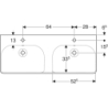 Smyle Square Umywalka podwójna, B120cm, H16.5cm, T48cm, z dwoma przelewami, z dwoma otworami  na baterie GEBERIT 500.223.01.1