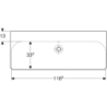 Smyle Square Umywalka, B120cm, H16.5cm, T48cm, z przelewem, bez otworu na baterię GEBERIT 500.225.01.1