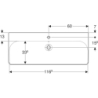 Smyle Square Umywalka, B120cm, H16.5cm, T48cm, z przelewem, z otworem na baterię GEBERIT 500.226.01.1