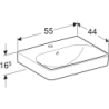 Smyle Square Umywalka, B55cm, H16.5cm, T44cm, z przelewem, z otworem na baterię GEBERIT 500.259.01.1