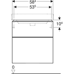 Smyle Square Szafka pod umywalkę, B58.4cm, H61.7cm, T47cm, z dwoma szufladami, lava GEBERIT 500.352.JK.1
