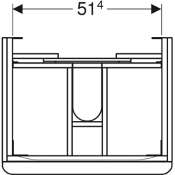 Smyle Square Szafka pod umywalkę, B58.4cm, H61.7cm, T47cm, z 2 szuflady, Orzech włoski hickory GEBERIT 500.352.JR.1
