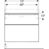 Smyle Square Szafka pod umywalkę, B73.4cm, H61.7cm, T47cm, z 2 szuflady, Orzech włoski hickory GEBERIT 500.353.JR.1