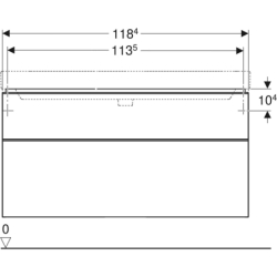 Smyle Square Szafka pod umywalkę, B118.4cm, H61.7cm, T47cm, z dwoma szufladami, biały GEBERIT 500.355.00.1