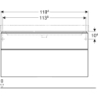 Smyle Square Szafka pod umywalkę, B118.4cm, H61.7cm, T47cm, z dwoma szufladami, lava GEBERIT 500.355.JK.1