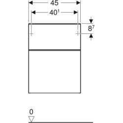 Smyle Square Szafka boczna, B45cm, H60cm, T47cm, z dwoma szufladami, lava GEBERIT 500.357.JK.1