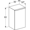 Smyle Square Szafka boczna, B36cm, H60cm, T32.6cm, 1 drzwi, z zawiasem po lewej, sand grey GEBERIT 500.360.JL.1