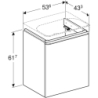 Smyle Square Szafka pod umywalkę, B53.6cm, H61.7cm, T43.3cm, 1 drzwi, z prawej stronie, sand grey GEBERIT 500.365.JL.1