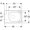Smyle Square Wisząca miska WC, lejowa, B35cm, H33cm, T49cm, krótka, Rimfree, KeraTect GEBERIT 500.379.01.8