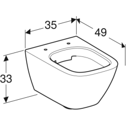 Smyle Square Wisząca miska WC, lejowa, B35cm, H33cm, T49cm, krótka, Rimfree, KeraTect GEBERIT 500.379.01.8