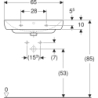 Smyle Umywalka, B65cm, H17cm, T48cm, z przelewem, z otworem na baterię GEBERIT 500.230.01.1