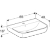 Smyle Umywalka, B65cm, H17cm, T48cm, z przelewem, z otworem na baterię GEBERIT 500.230.01.1
