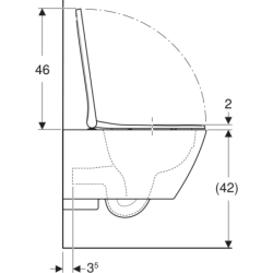 Smyle Square Set wisz. WC, 35,5x54x37,5cm, ukryte mocowania, Rimfree, deską, wypinane zawiasy Duroplast GEBERIT 500.683.00.2