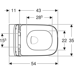 Smyle Square Set wisz. WC, 35,5x54x37,5cm, ukryte mocowania, Rimfree, deską, wypinane zawiasy Duroplast GEBERIT 500.683.00.2