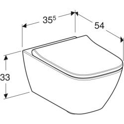 Smyle Square Set wisz. WC, 35,5x54x37,5cm, ukryte mocowania, Rimfree, deską, wypinane zawiasy Duroplast GEBERIT 500.683.00.2