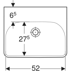 Smyle Square Umywalka, B55cm, H16.5cm, T44cm, z przelewem, bez otworu na baterię GEBERIT 501.574.00.1